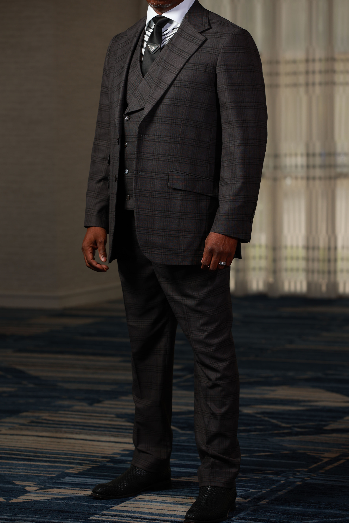 HF Gray Black 3-Piece Suit