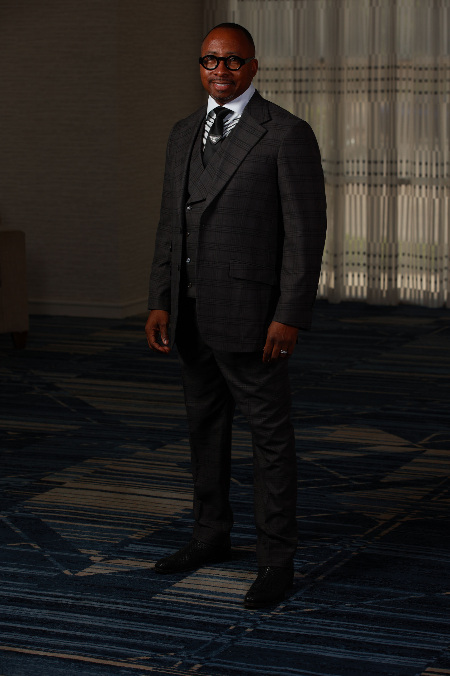 HF Gray Check 3-Piece Suit