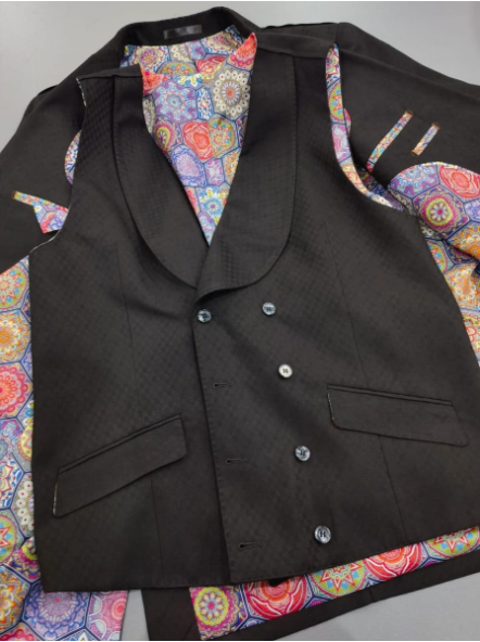 Black Smooth Block 3-Piece Suit