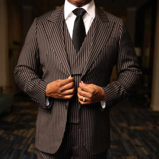 Black Rope Stripe Suit