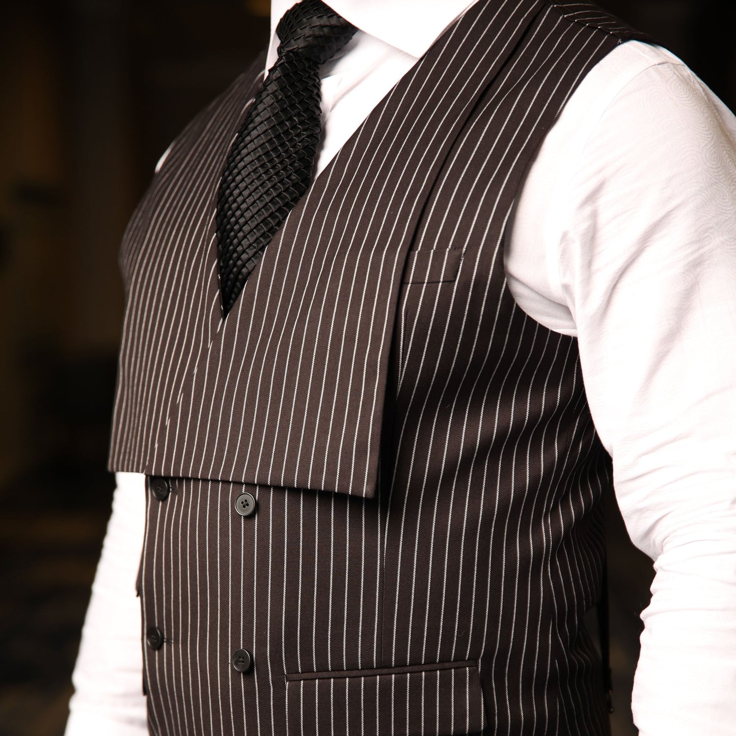 Black Rope Stripe Suit