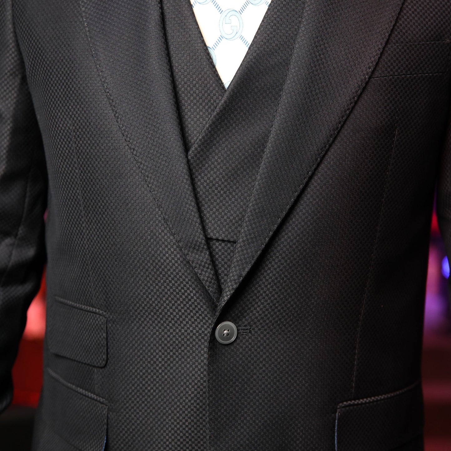 Dark Navy Blue Block Pattern