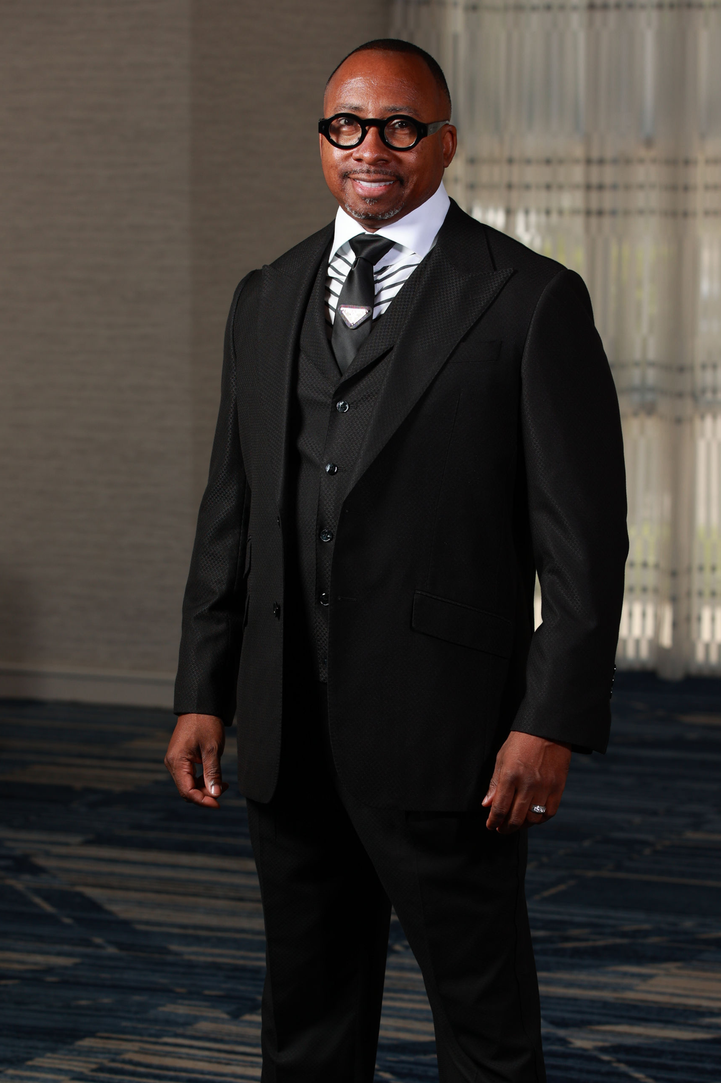 Black Big Block 3-Piece Suit