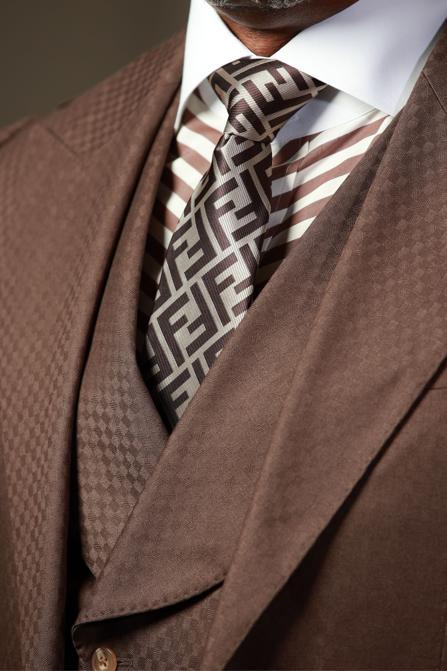 Mocha Smooth Block 3-Piece Suit