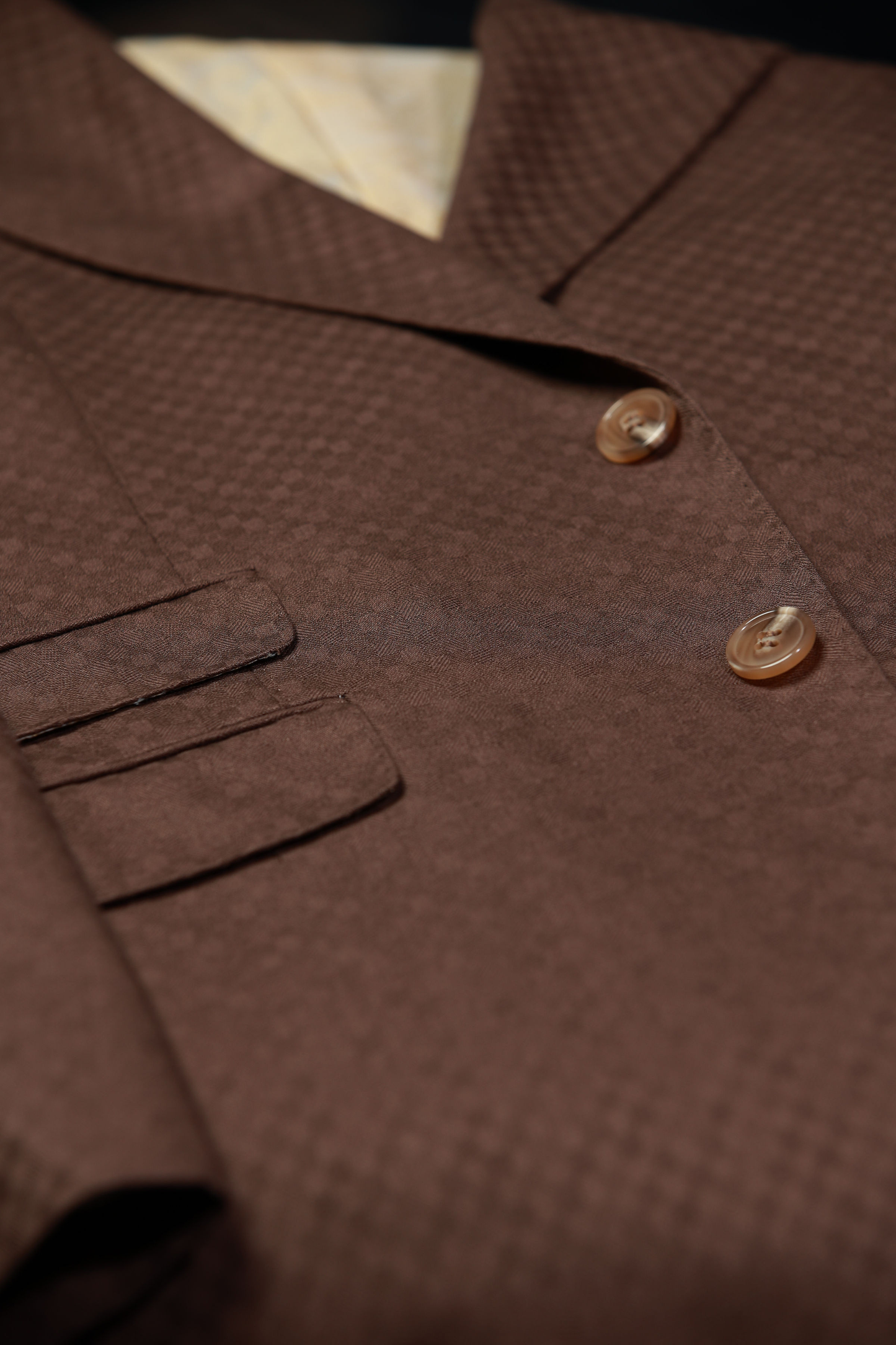 Mocha Smooth Block 3-Piece Suit