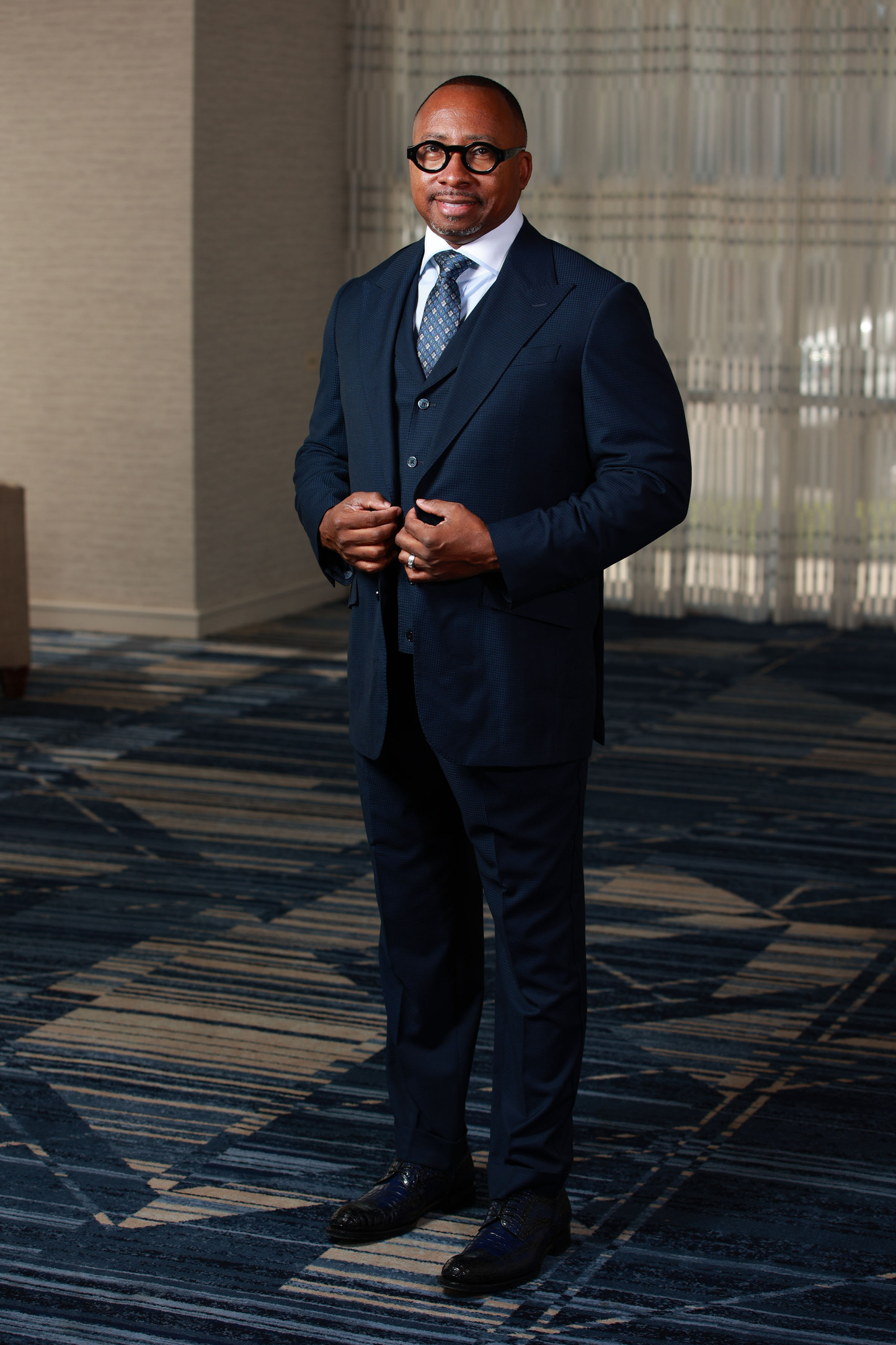 Navy Mini Block 3-Piece Suit