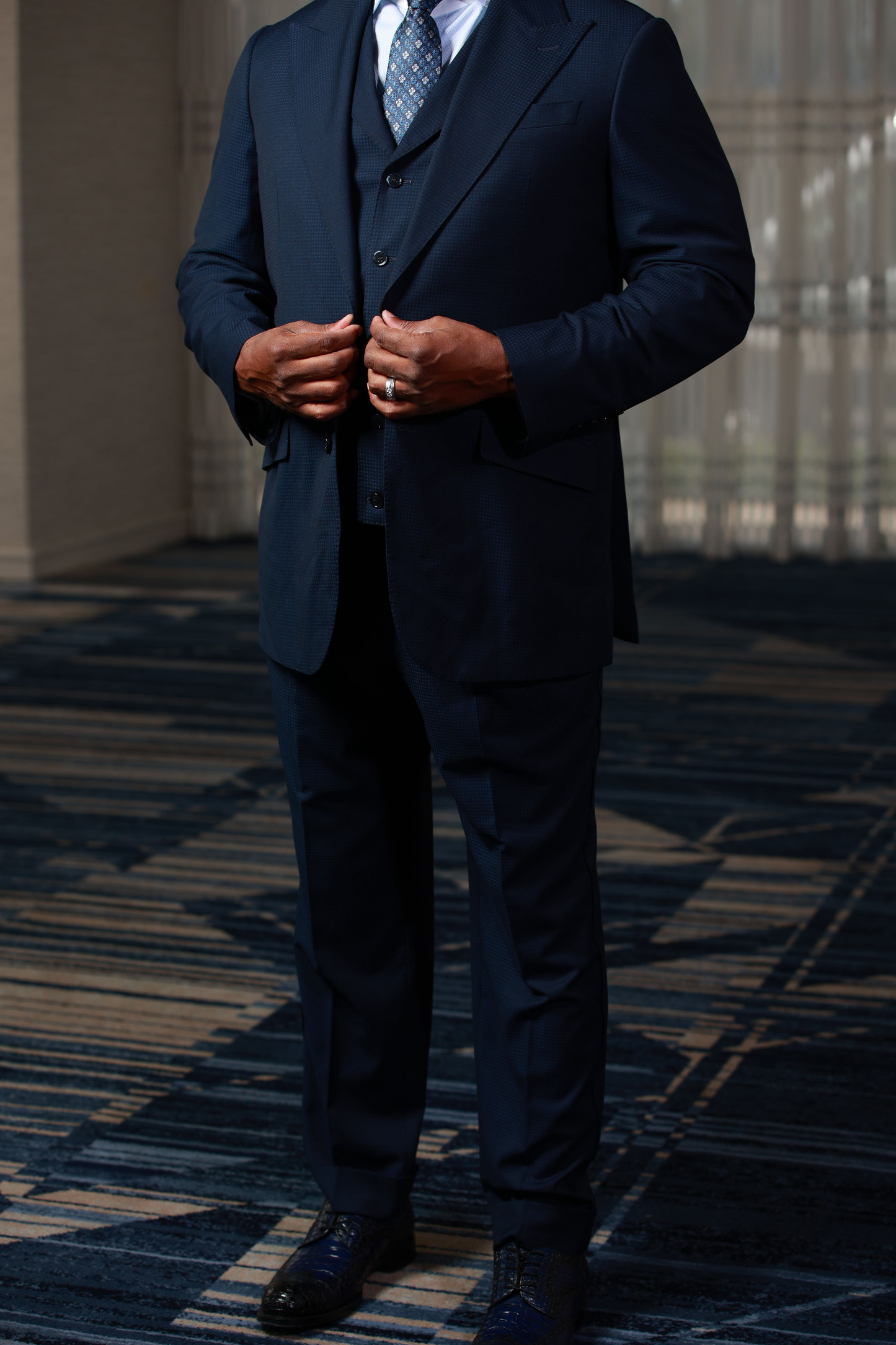 Navy Mini Block 3-Piece Suit