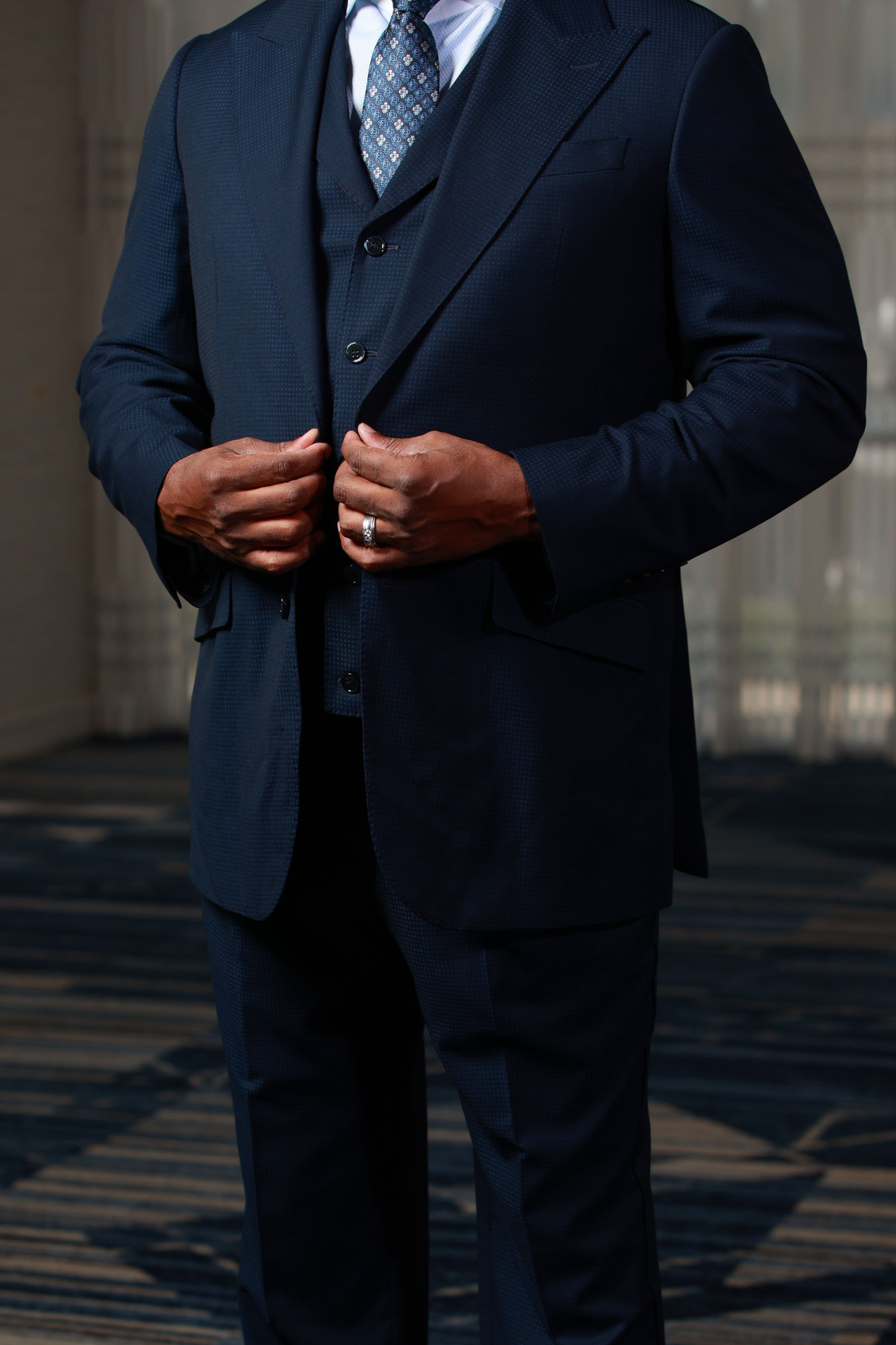 Navy Mini Block 3-Piece Suit