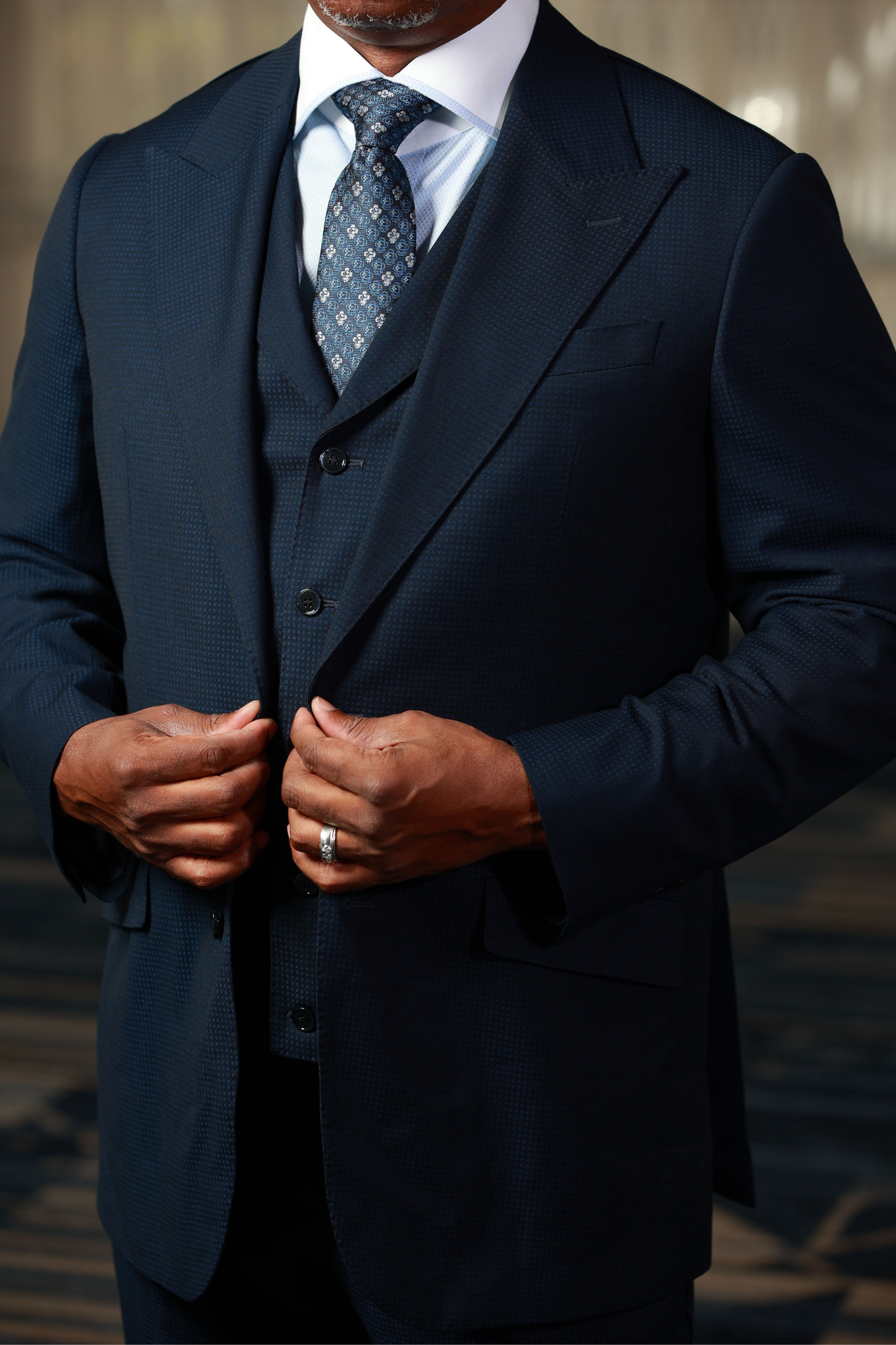 Navy Mini Block 3-Piece Suit