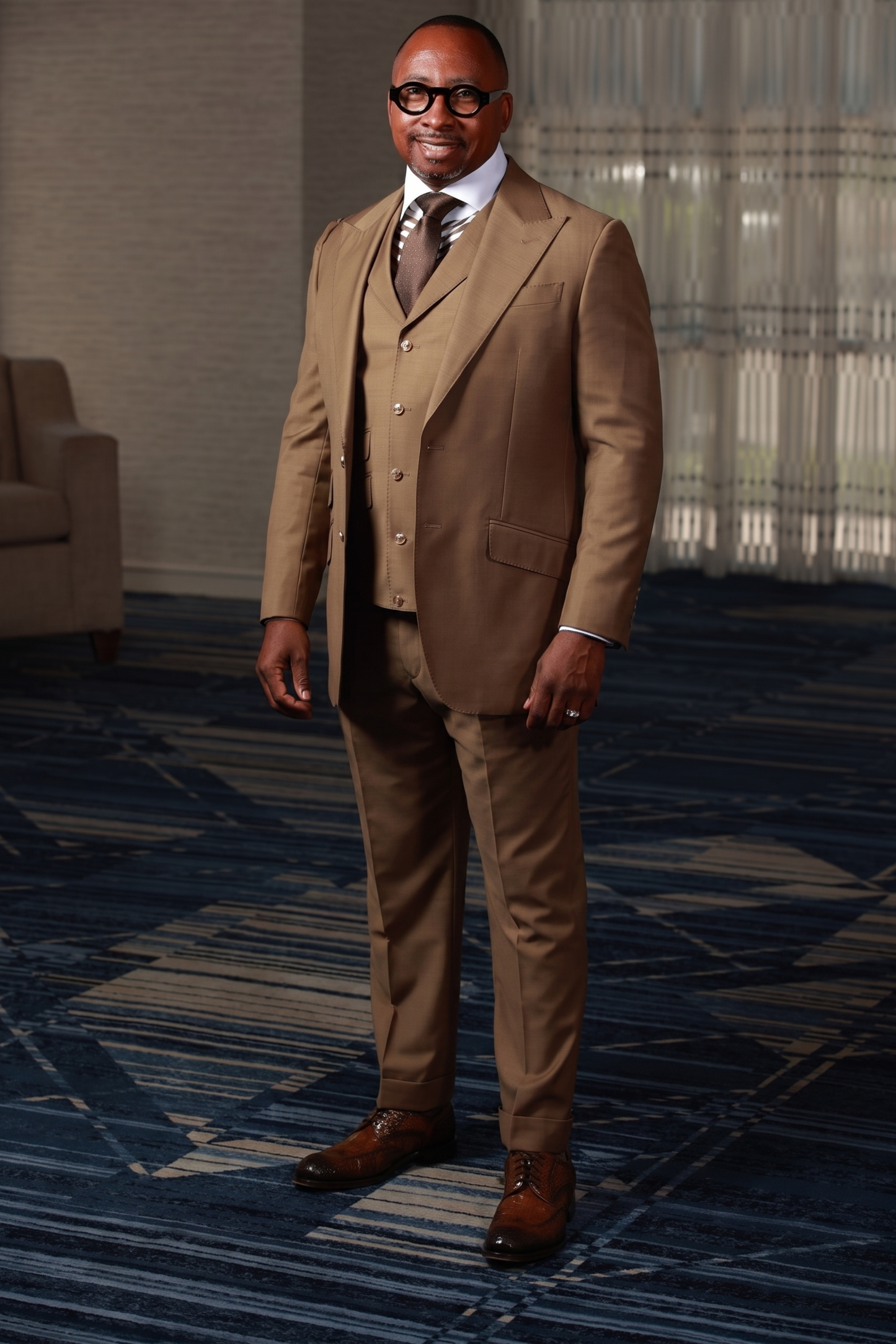 Tan Presidential 3-Piece Suit