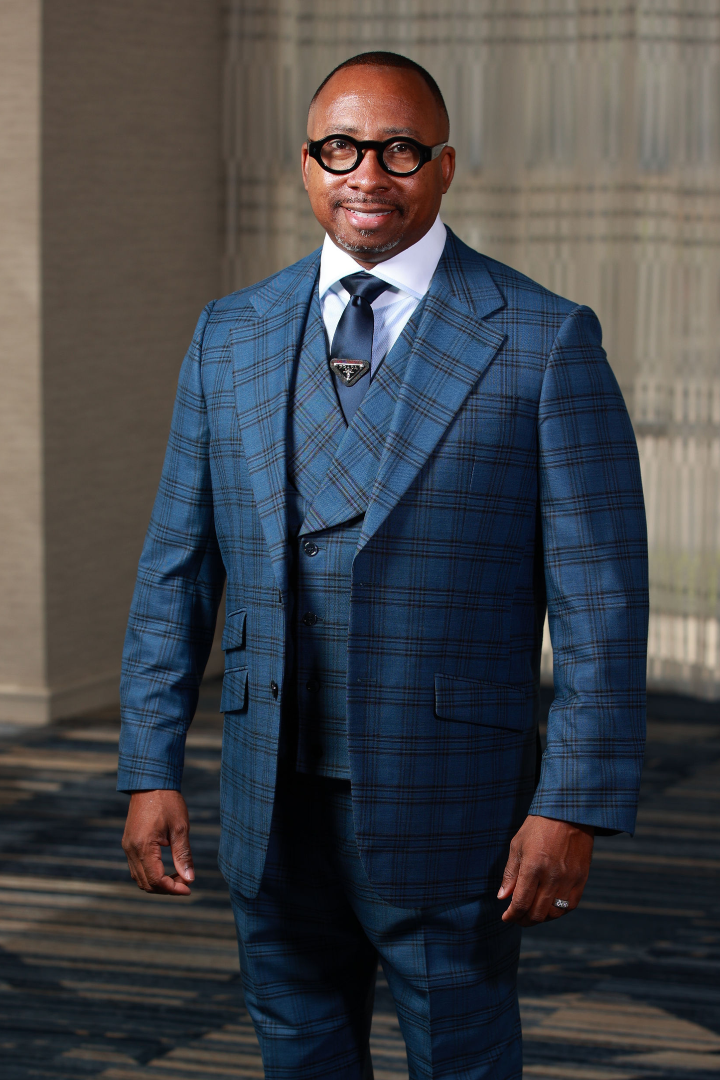 HF Blue Check 3-Piece Suit