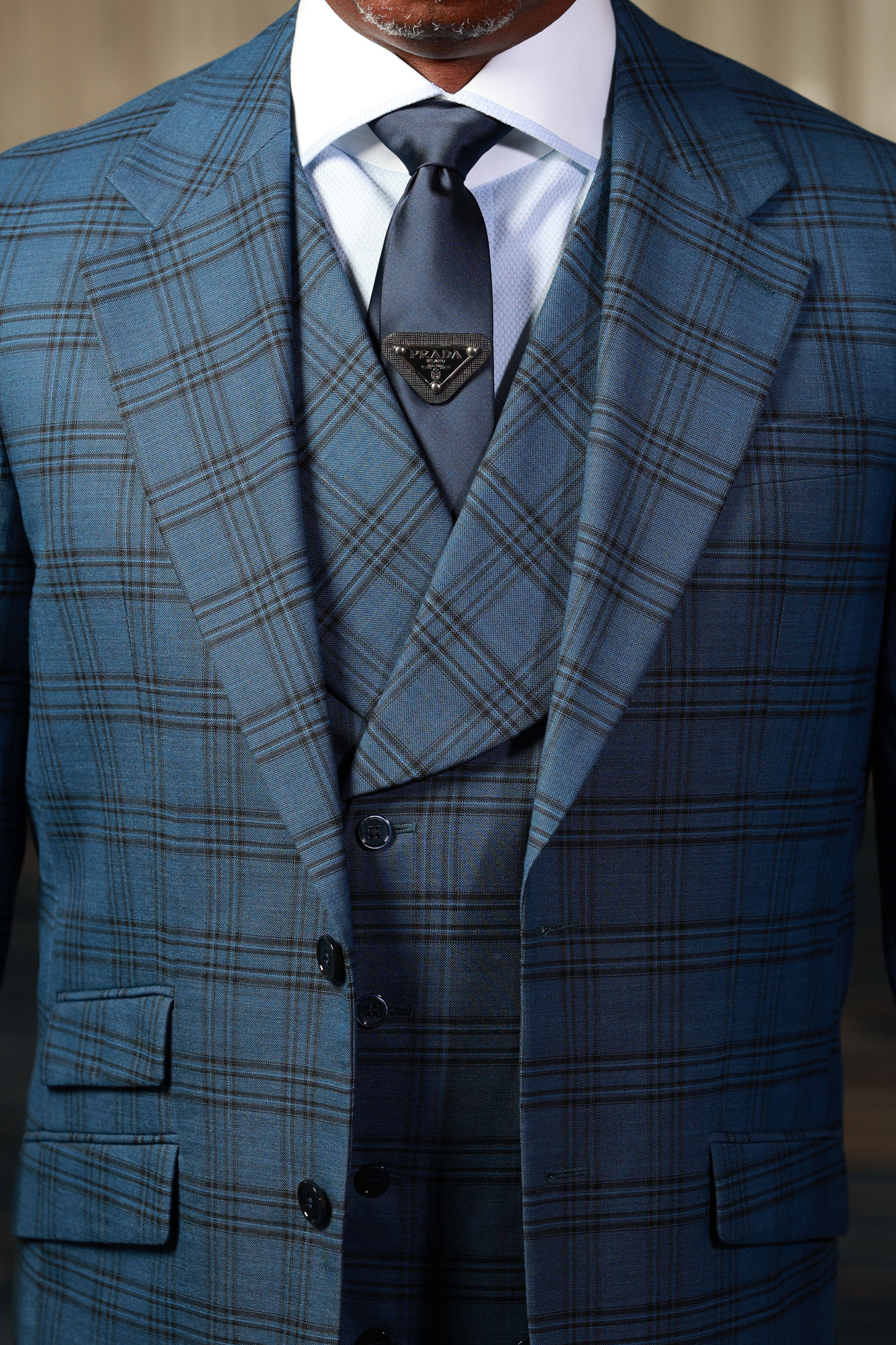 HF Blue Check 3-Piece Suit