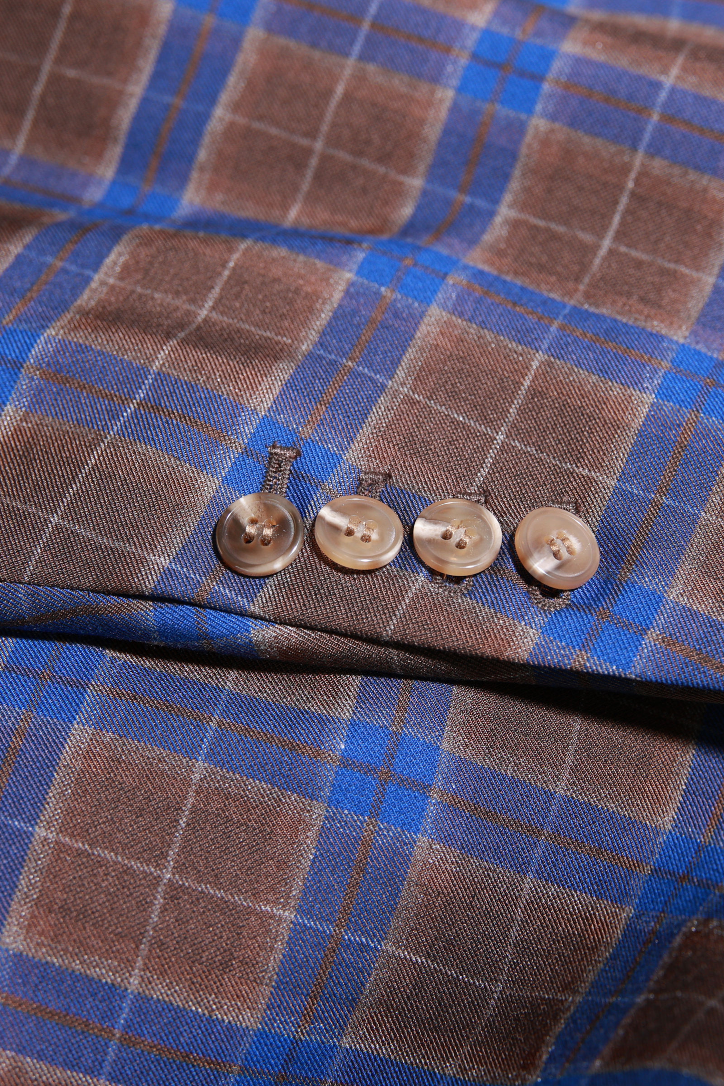 HF Blue Brown Check 3-Piece Suit
