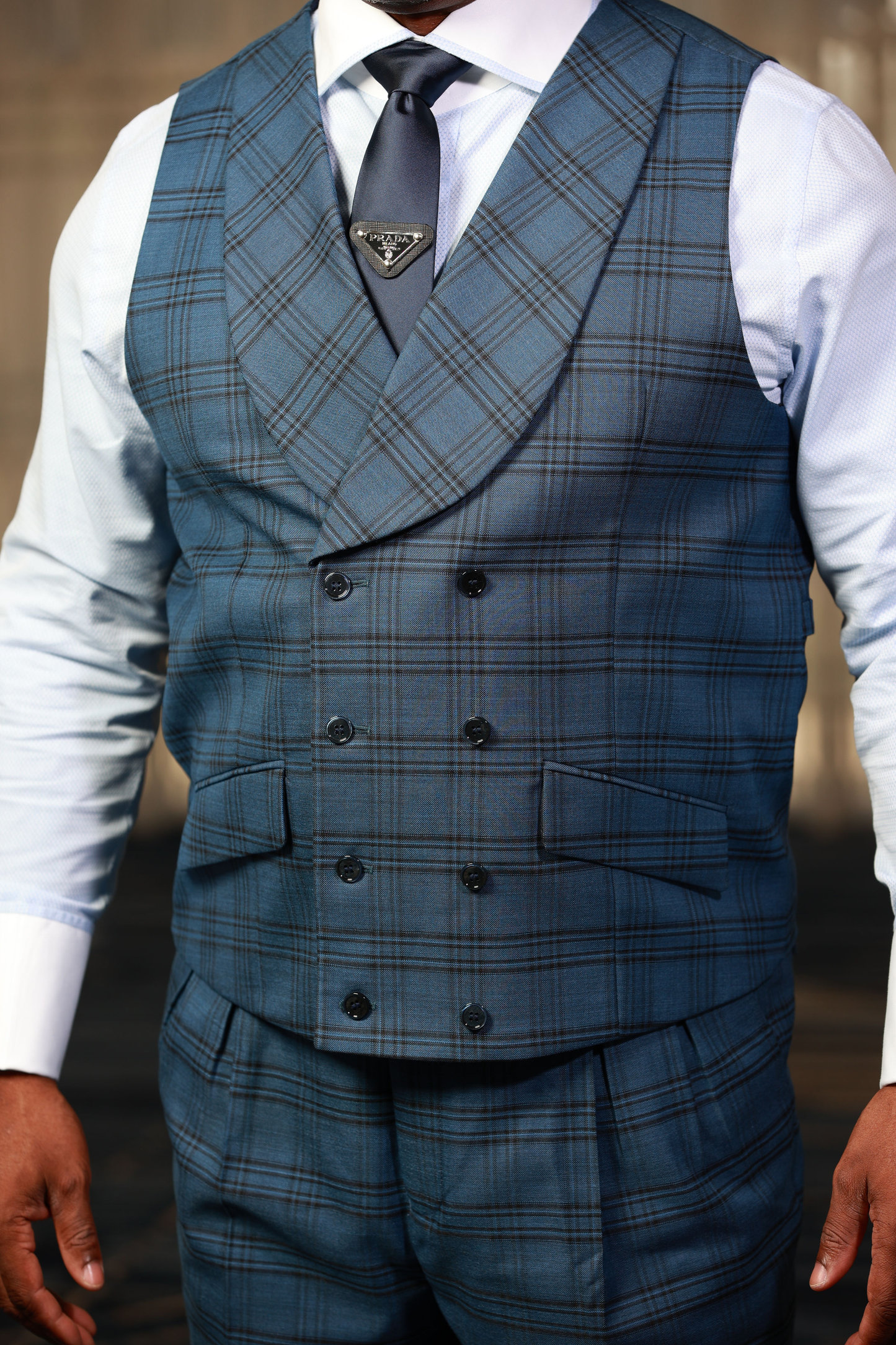HF Blue Check 3-Piece Suit
