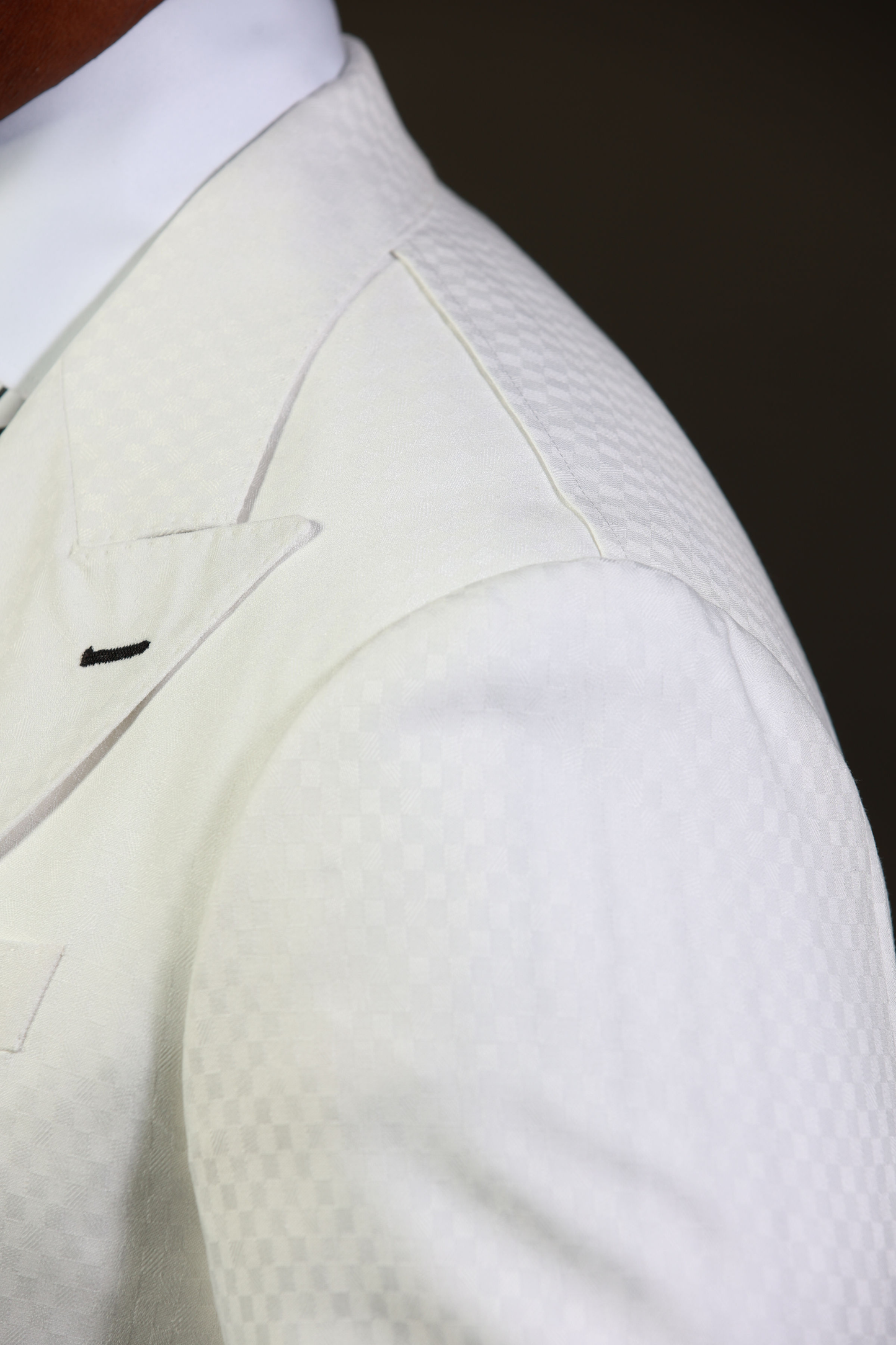 White Smooth Block 3-Piece Suit