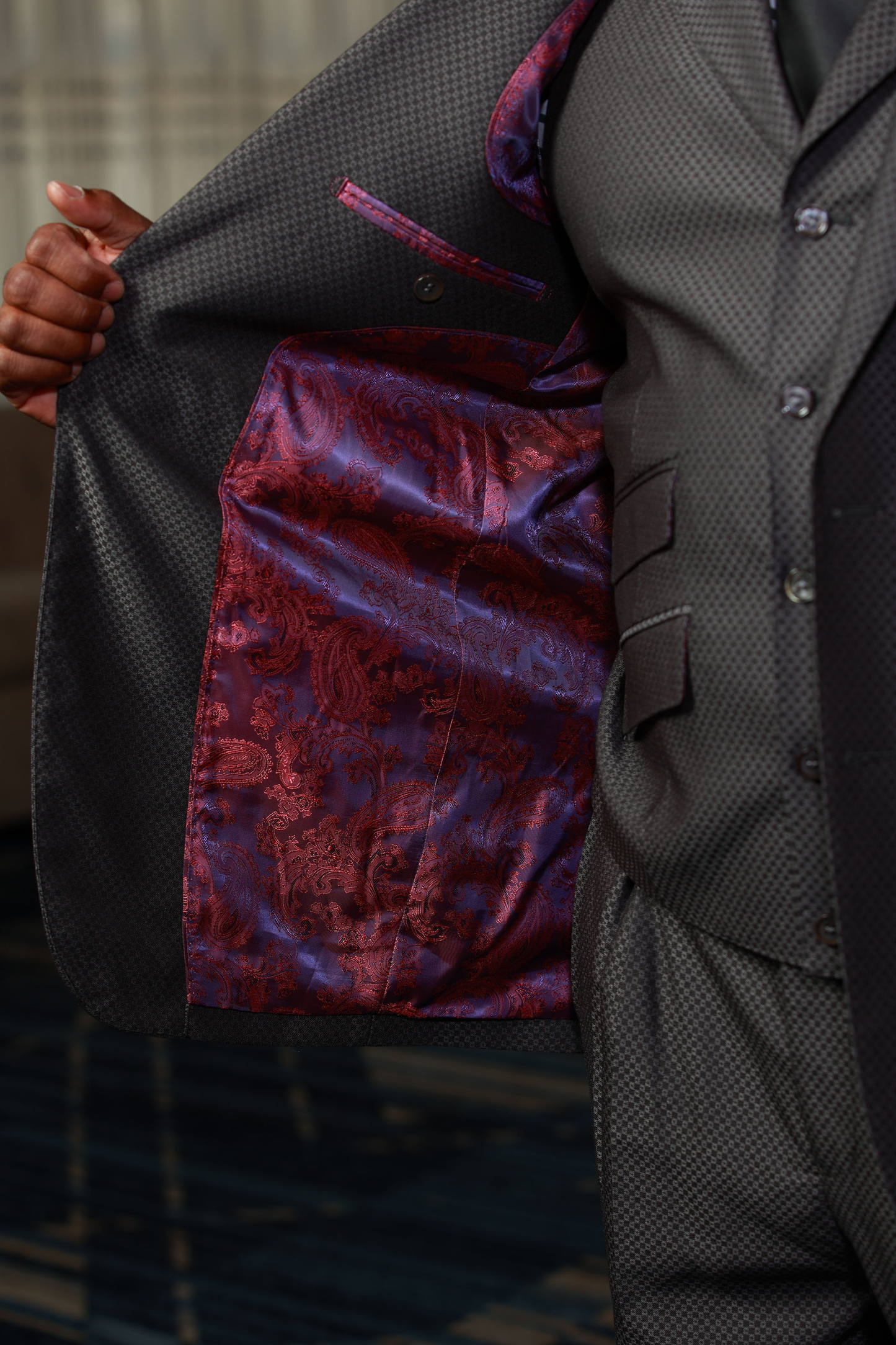 Gray Big Block 3-Piece Suit