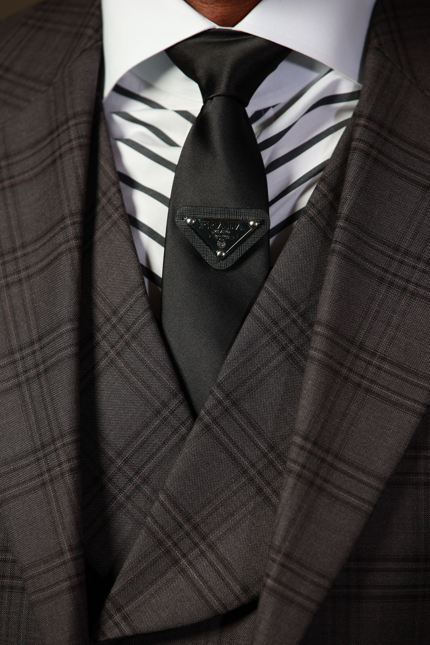 HF Gray Check 3-Piece Suit