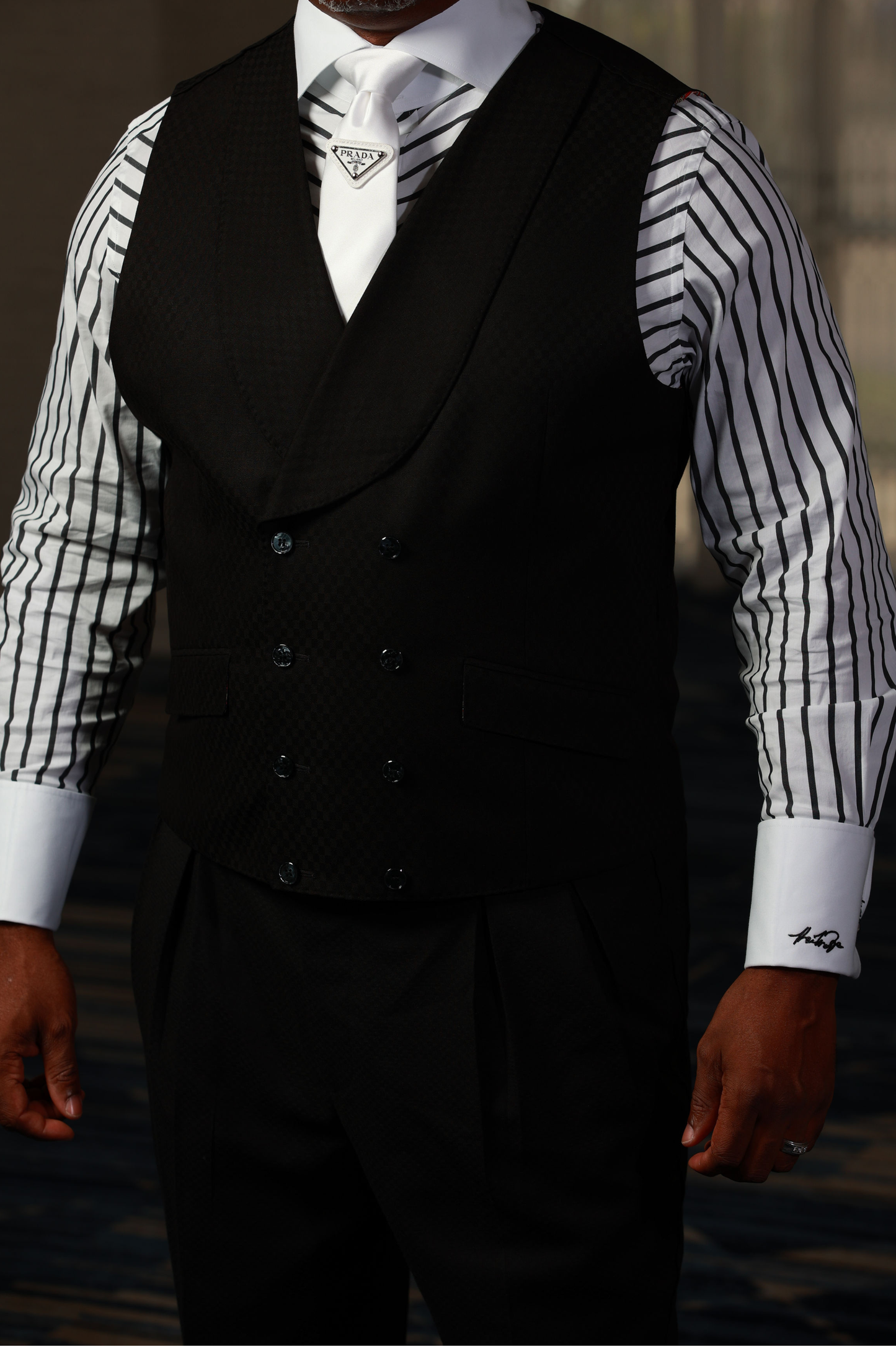 Black Smooth Block 3-Piece Suit