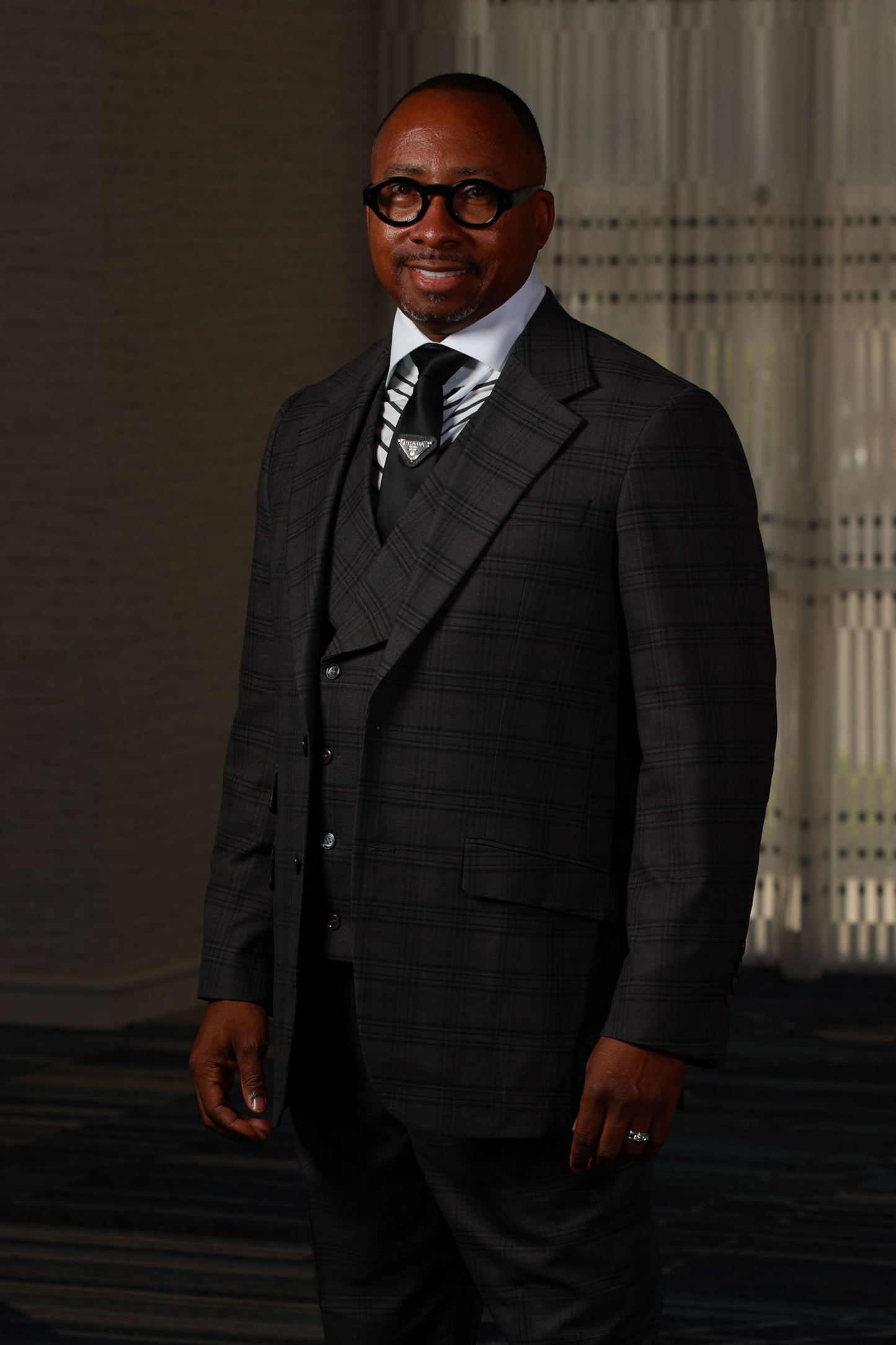 HF Gray Check 3-Piece Suit