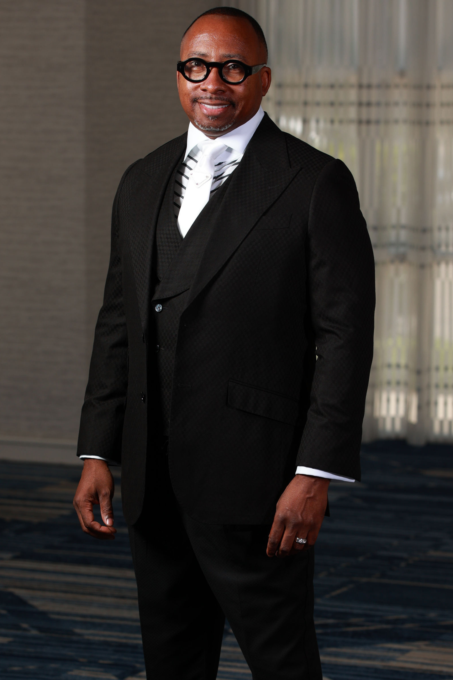 Black Smooth Block 3-Piece Suit