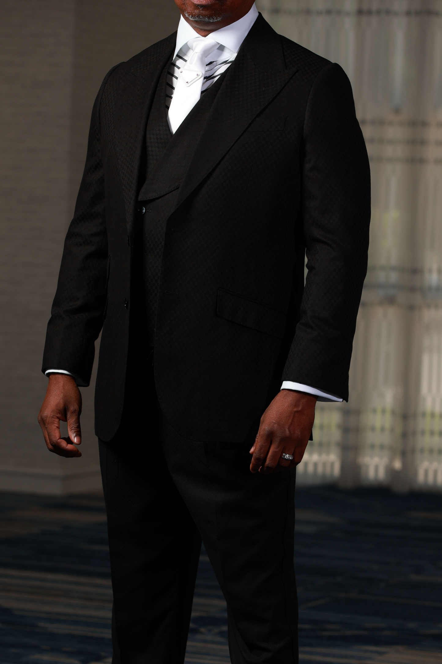 Black Smooth Block 3-Piece Suit