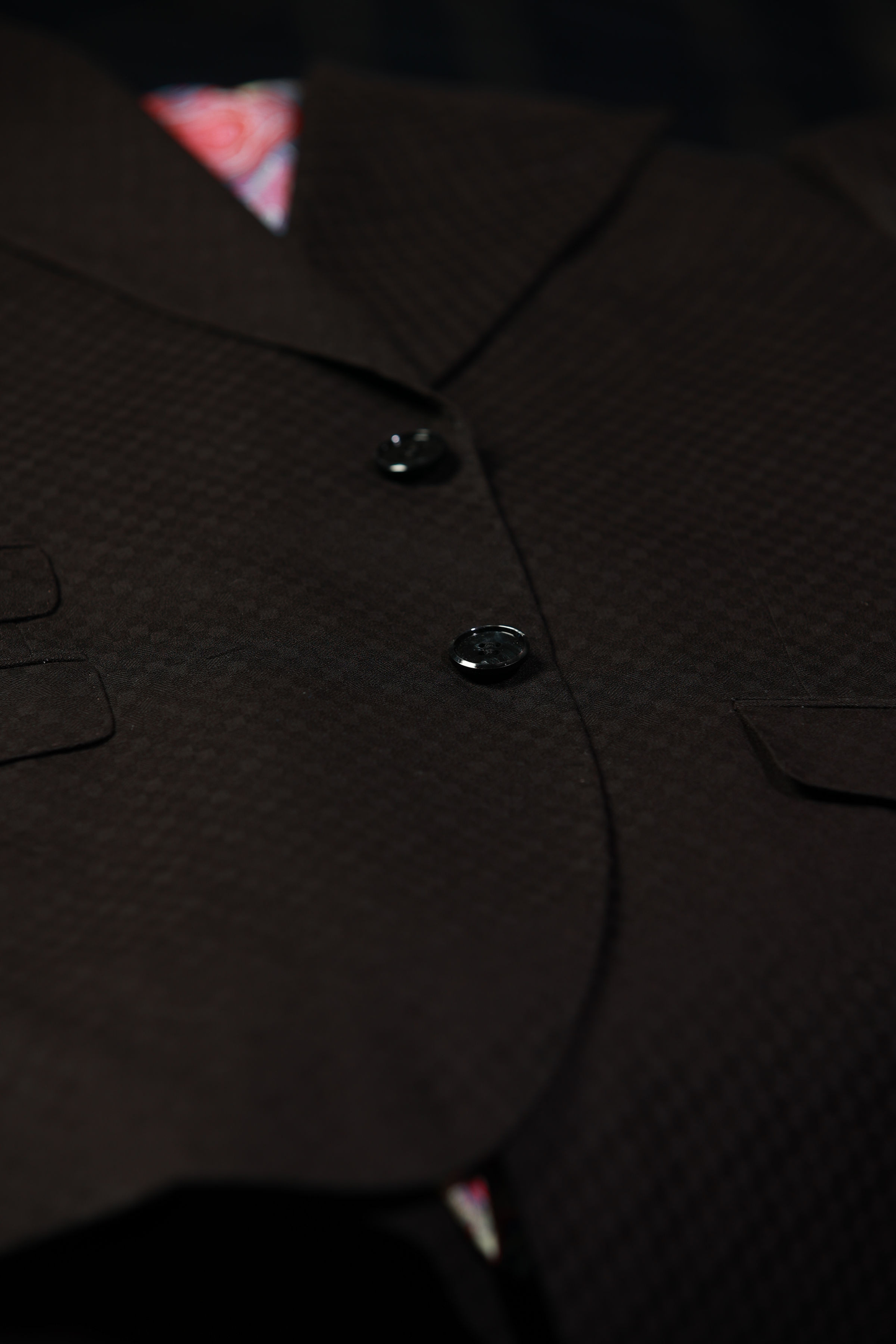 Black Smooth Block 3-Piece Suit