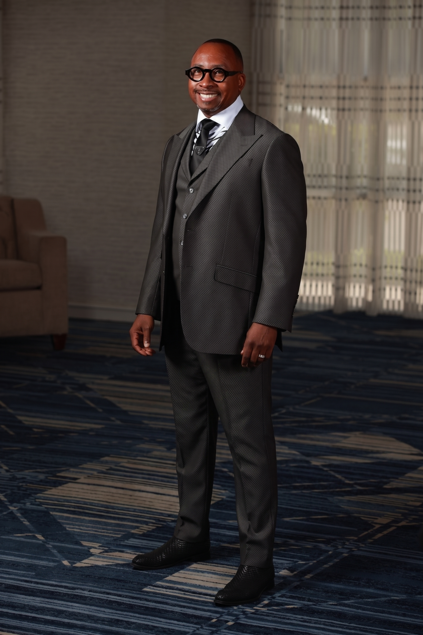 Gray Big Block 3-Piece Suit