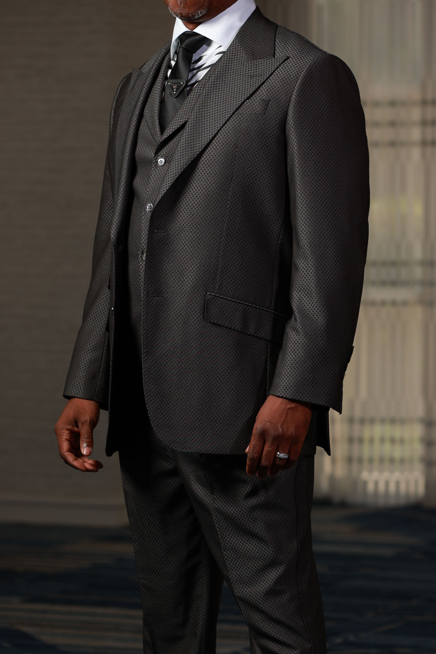 Gray Big Block 3-Piece Suit