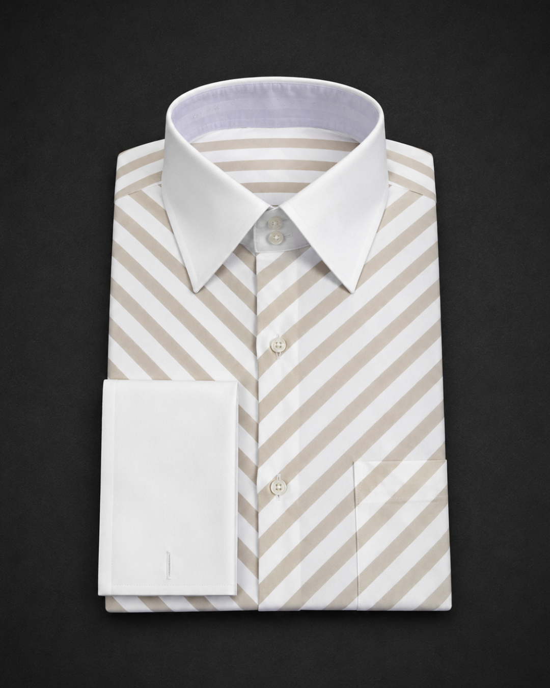 Wide Beige, White Collar Cuff