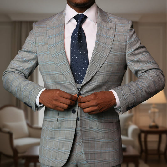 Gray and Blue Glen Plaid