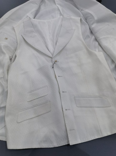 White Smooth Block 3-Piece Suit