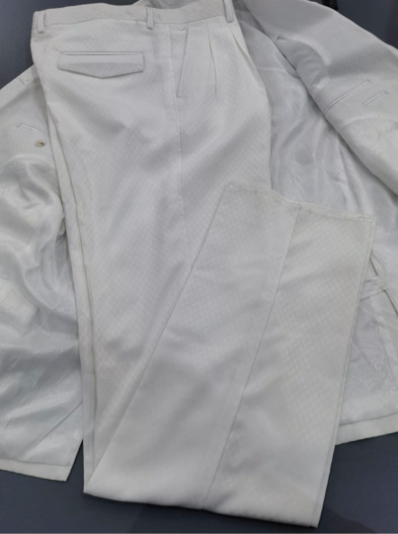 White Smooth Block 3-Piece Suit