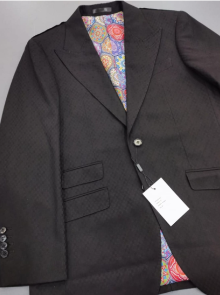 Black Smooth Block 3-Piece Suit