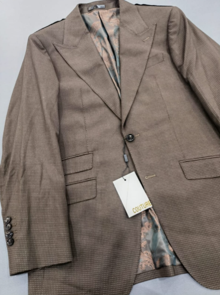 Mocha Mini Block 3-Piece Suit