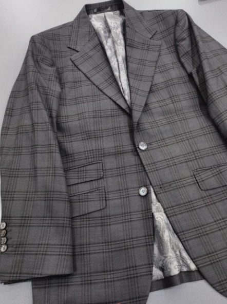 HF Gray Check 3-Piece Suit